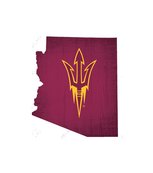 Arizona State Sun Devils 12" Team Color Logo State Sign