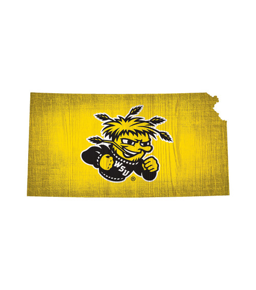 Wichita State Shockers 12" Team Color Logo State Sign