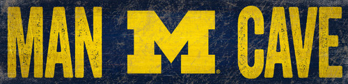 Michigan Wolverines 6" x 24" Man Cave Sign