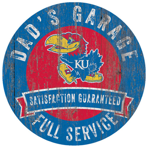 Kansas Jayhawks Dad's Garage Sign