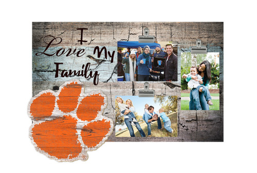 Clemson Tigers I Love My Family Clip Frame