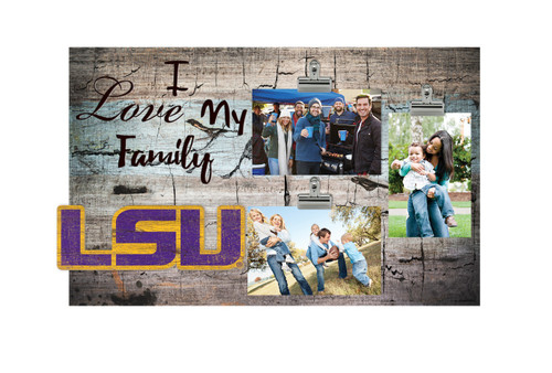 LSU Tigers I Love My Family Clip Frame