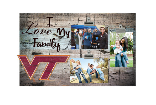 Virginia Tech Hokies I Love My Family Clip Frame