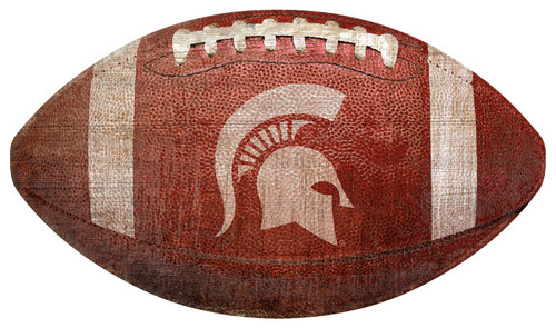 Michigan State Spartans Football Shaped Sign
