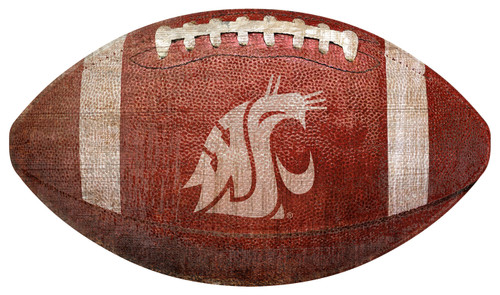 Washington State Cougars Football Shaped Sign