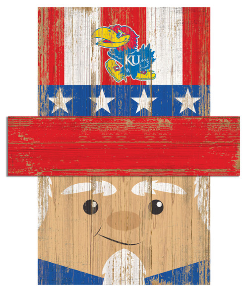 Kansas Jayhawks 19" x 16" Patriotic Head