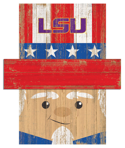LSU Tigers 19" x 16" Patriotic Head