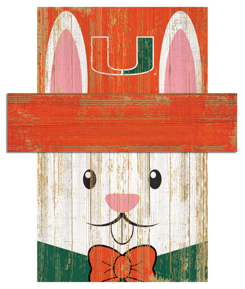 Miami Hurricanes 19" x 16" Easter Bunny Head
