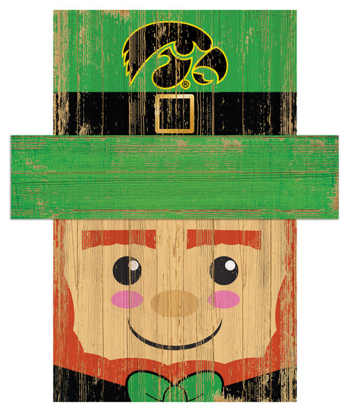Iowa Hawkeyes 19" x 16" Leprechaun Head
