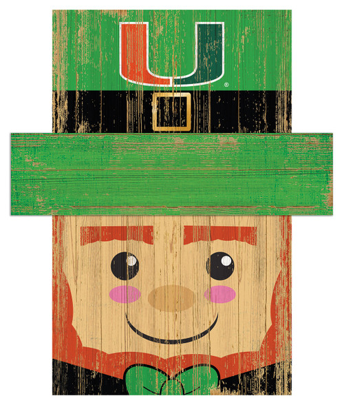 Miami Hurricanes 19" x 16" Leprechaun Head