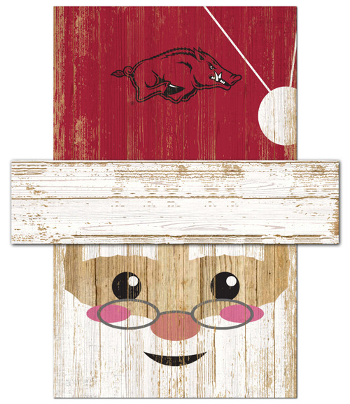 Arkansas Razorbacks Santa Head Sign