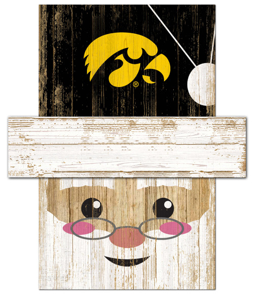 Iowa Hawkeyes 6" x 5" Santa Head