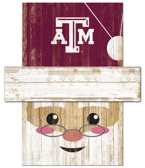 Texas A&M Aggies 6" x 5" Santa Head