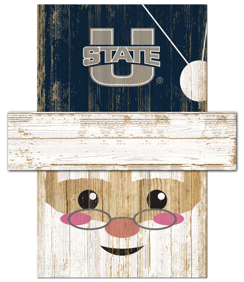 Utah State Aggies 6" x 5" Santa Head