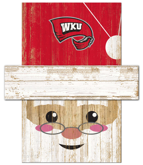 Western Kentucky Hilltoppers 6" x 5" Santa Head