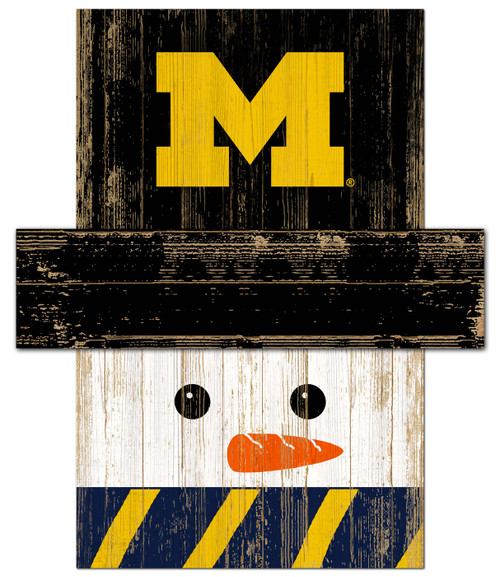 Michigan Wolverines Snowman Head Sign