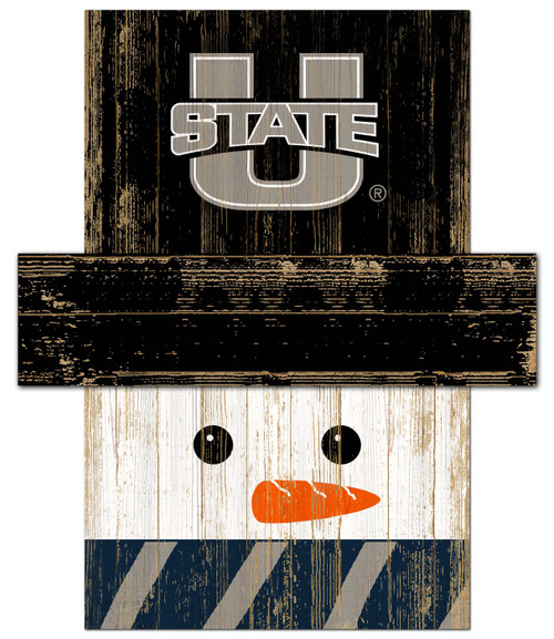 Utah State Aggies Snowman Head Sign