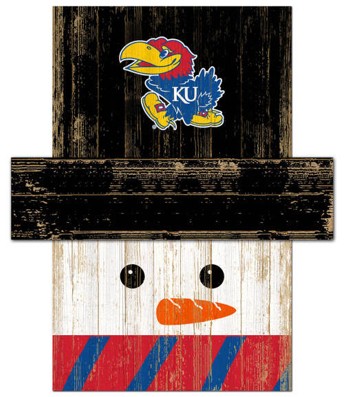 Kansas Jayhawks 6" x 5" Snowman Head