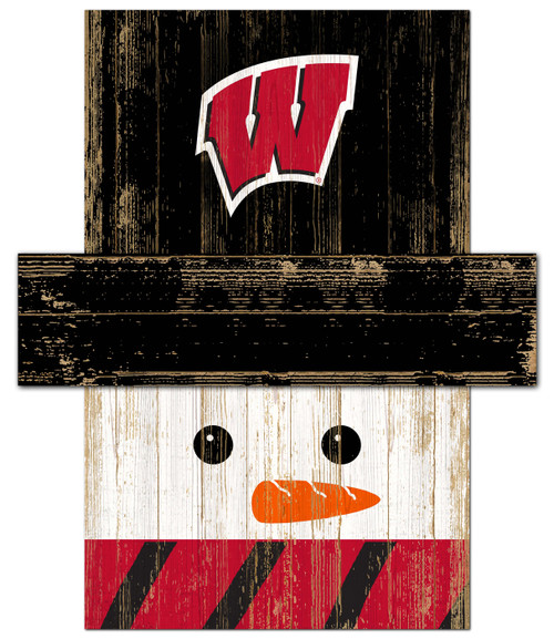 Wisconsin Badgers 6" x 5" Snowman Head