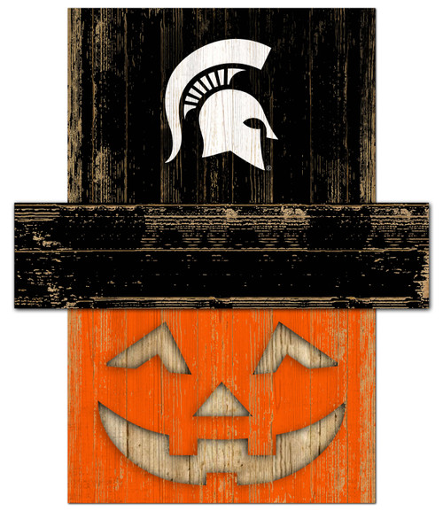 Michigan State Spartans Pumpkin Head Sign