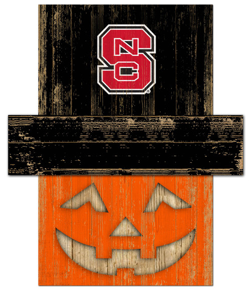North Carolina State Wolfpack Pumpkin Head Sign