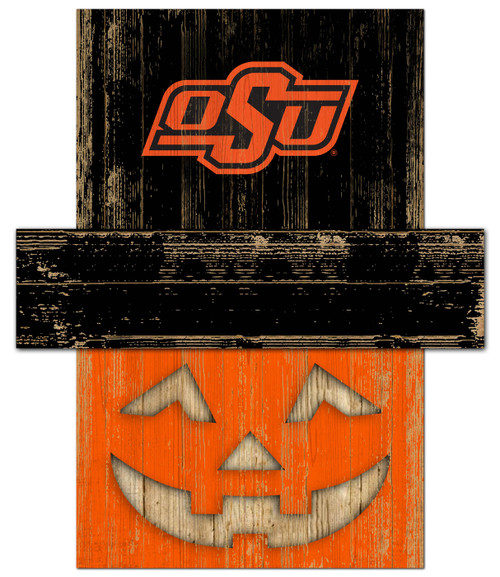 Oklahoma State Cowboys Pumpkin Head Sign
