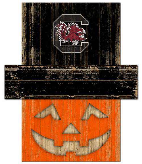 South Carolina Gamecocks Pumpkin Head Sign