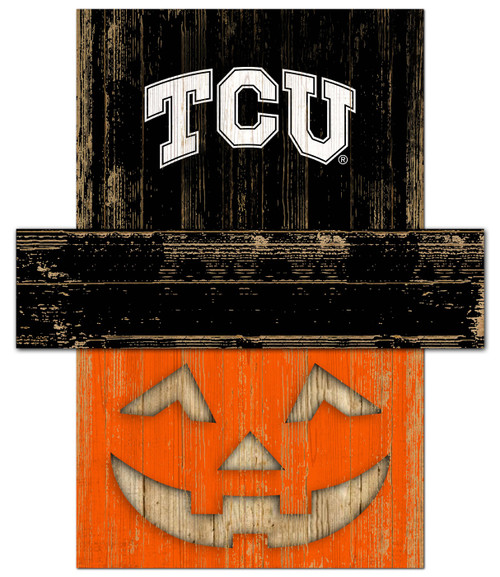 Texas Christian Horned Frogs 6" x 5" Pumpkin Head
