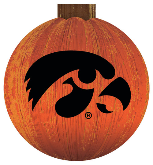 Iowa Hawkeyes 12" Halloween Pumpkin Sign