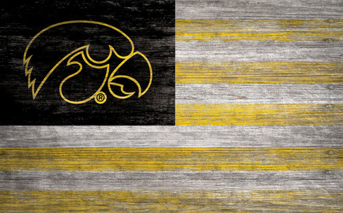 Iowa Hawkeyes 11" x 19" Distressed Flag Sign
