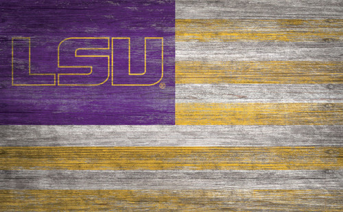 LSU Tigers 11" x 19" Distressed Flag Sign