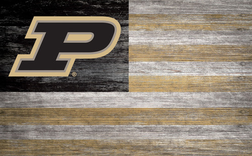 Purdue Boilermakers 11" x 19" Distressed Flag Sign
