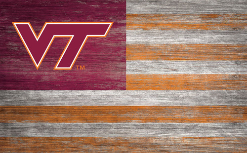 Virginia Tech Hokies 11" x 19" Distressed Flag Sign