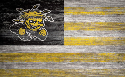 Wichita State Shockers 11" x 19" Distressed Flag Sign
