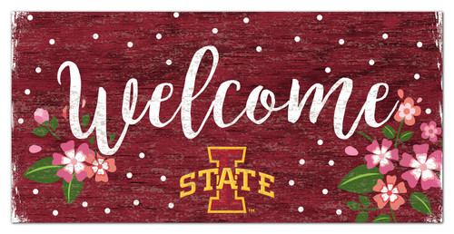 Iowa State Cyclones 6" x 12" Floral Welcome Sign