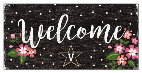 Vanderbilt Commodores 6" x 12" Floral Welcome Sign