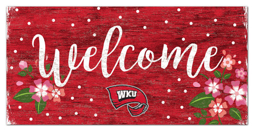 Western Kentucky Hilltoppers 6" x 12" Floral Welcome Sign