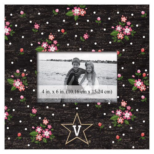 Vanderbilt Commodores Floral 10" x 10" Picture Frame