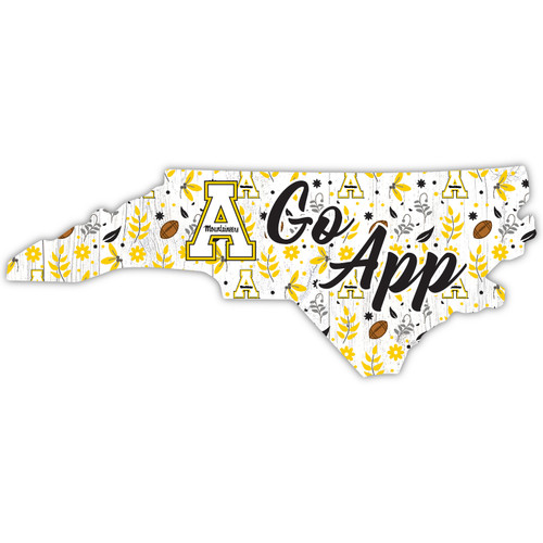 Appalachian State Mountaineers 24" Floral State Sign