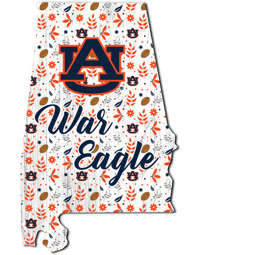 Auburn Tigers 24" Floral State Sign