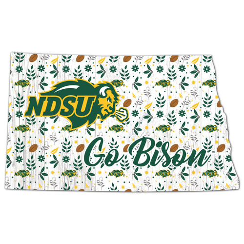 North Dakota State Bison 24" Floral State Sign