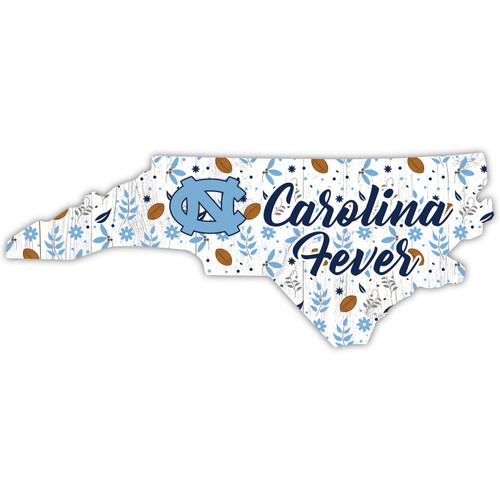 North Carolina Tar Heels 24" Floral State Sign