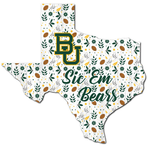 Baylor Bears 12" Floral State Sign