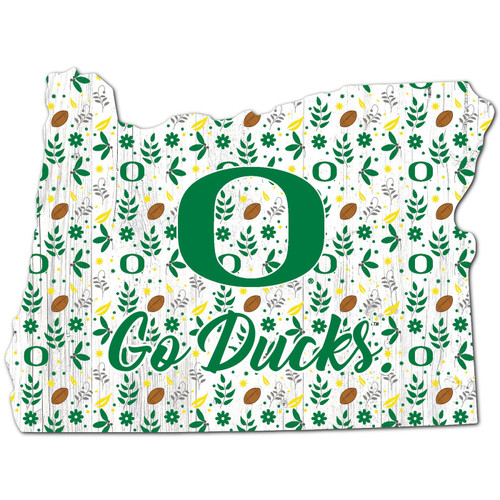 Oregon Ducks 12" Floral State Sign