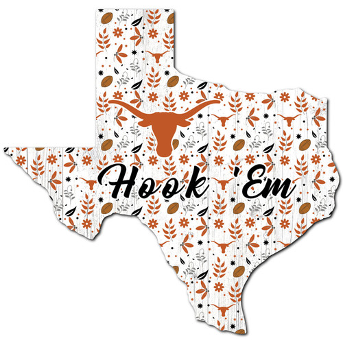 Texas Longhorns 12" Floral State Sign