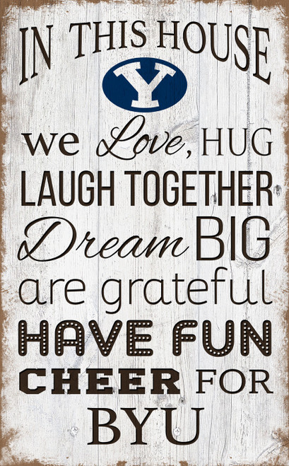 BYU Cougars 11" x 19" In This House Sign