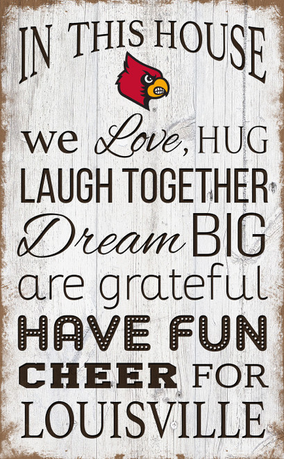 Louisville Cardinals 11" x 19" In This House Sign