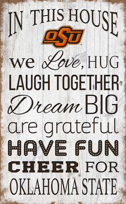 Oklahoma State Cowboys 11" x 19" In This House Sign