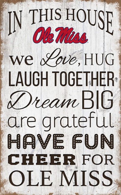 Mississippi Rebels 11" x 19" In This House Sign
