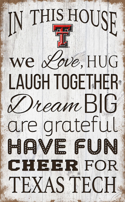 Texas Tech Red Raiders 11" x 19" In This House Sign